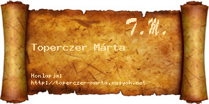 Toperczer Márta névjegykártya